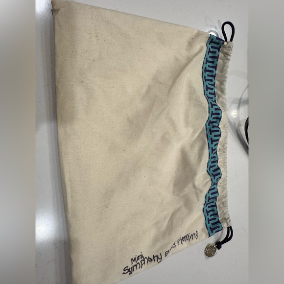 Tory Burch mini symphony blue Fleming Quilted Blue and Gold Crossbody Bag - Picture 8 of 8